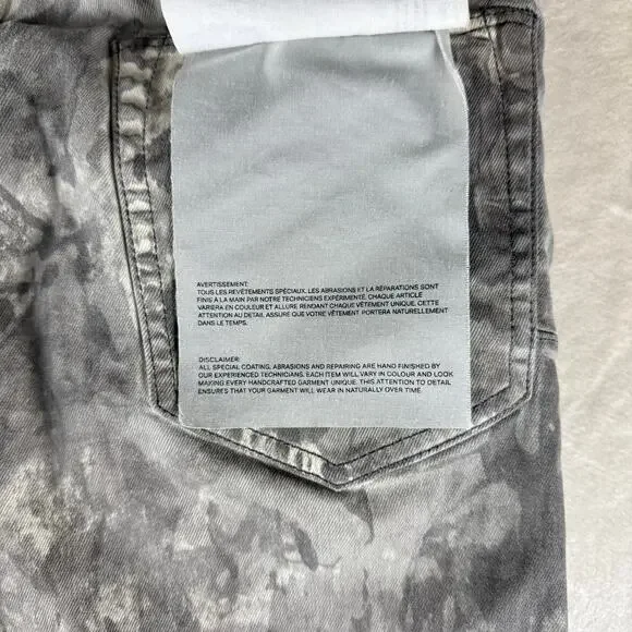 Purple Brand Slim Fit Jeans Men’s 36 Low Rise Button Fly P001 Gray Distressed